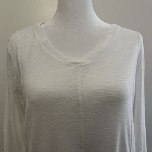 J. JILL Double V-neck Top 100% Pima Cotton Coastal Beach Minimalist Classic